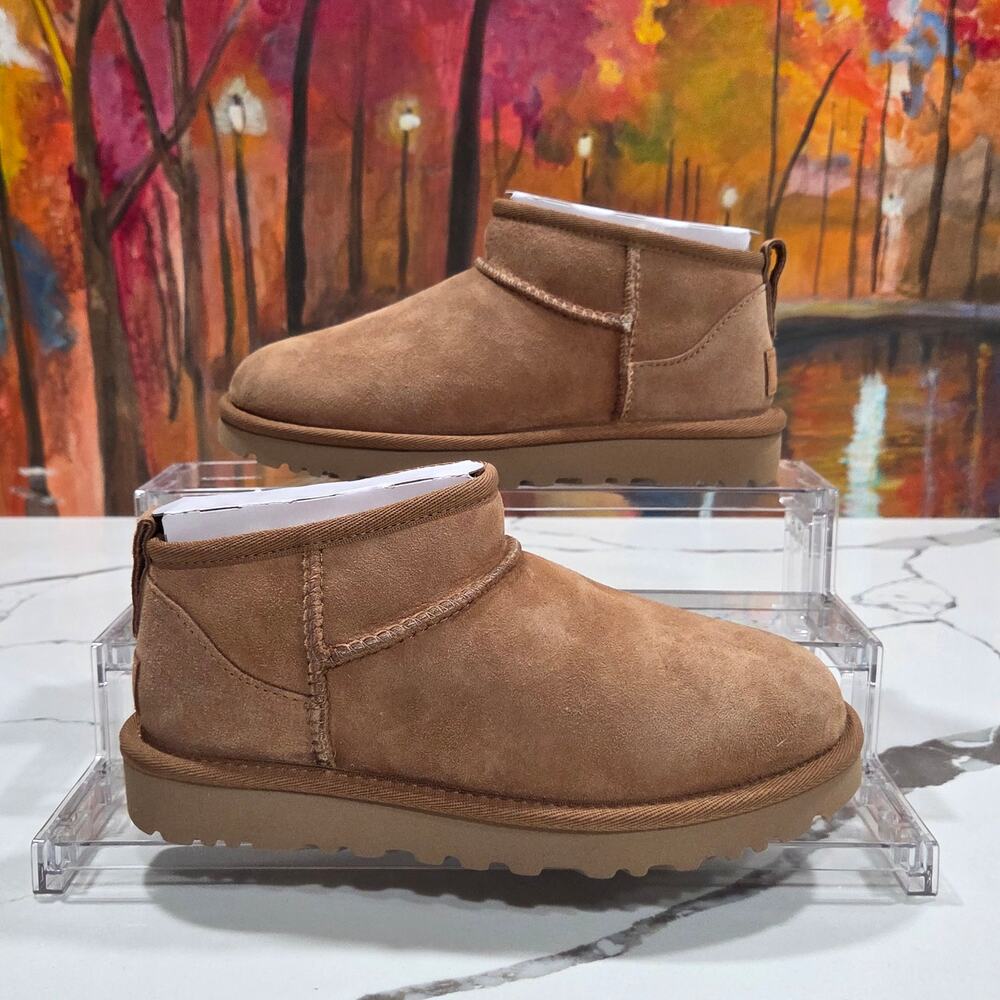 Ugg Classic Ultra Mini Sheepskin Chestnut Size 5 Women's Suede
